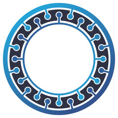 Naklejka premium Abstract Circuits Tech Nodes Circular Pattern