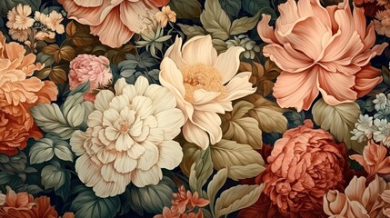 An ai generated illustration of a beautiful vibrant abstract floral background for wallpapers