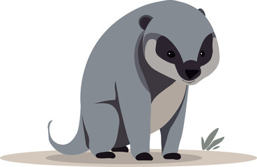 Obraz premium minimalistic illustration. badger. fantastic character from the animal world.