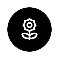 sunflower line circular icon