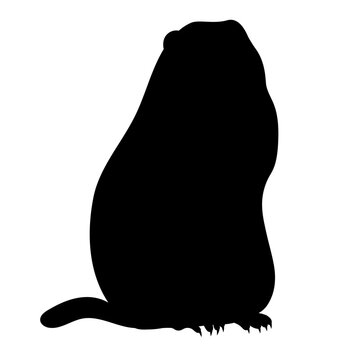 recommend clip art: Silhouette rodent animal groundhog. Hand drawing black. Holiday Groundhog Day. Vector illustration.