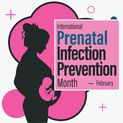 International Prenatal Infection Prevention Month Banner. Observed in the month of February.