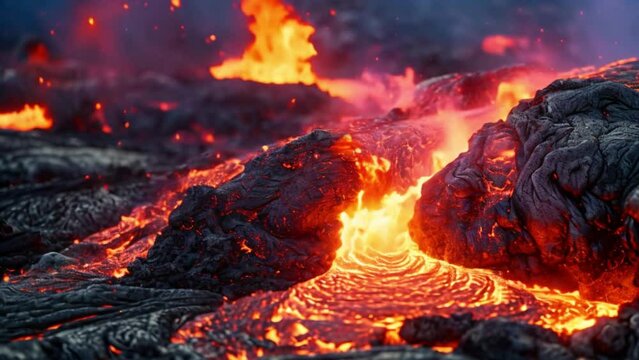 video of molten lava