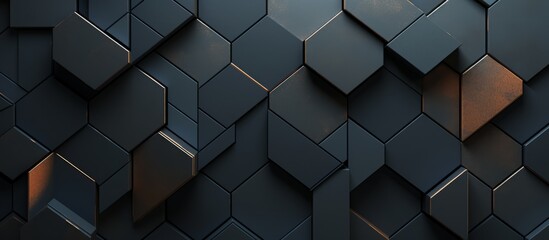 Abstract Geometric Pattern with Copper Highlights