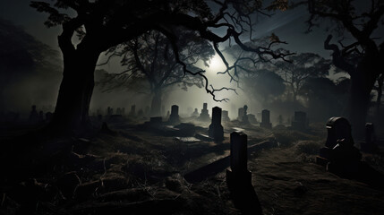 Creepy Atmosphere: Haunting Halloween Scene