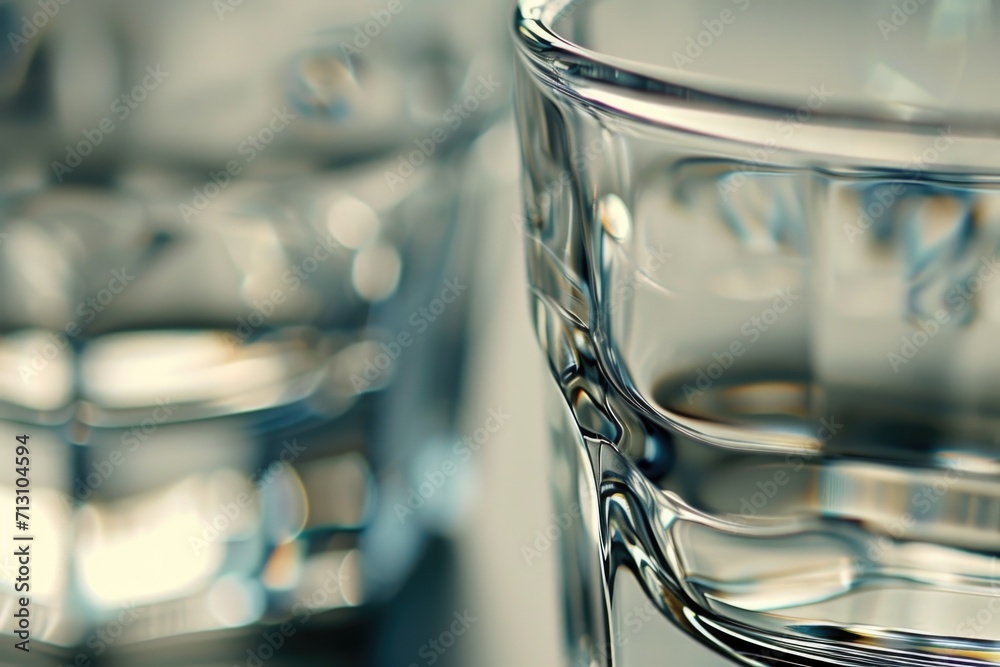 Poster A close-up view of a glass of water. Versatile image suitable for various uses