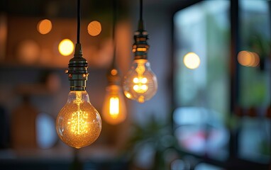 Energy-Efficient Lighting: An energy-efficient lighting solution, advocating for the reduction of energy consumption in households - obrazy, fototapety, plakaty