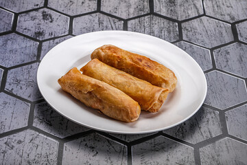 Traditional crispy fried stuffed springroll