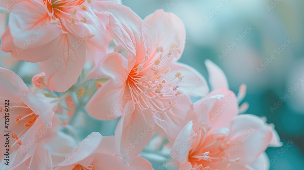 Poster A close-up view of a bunch of pink flowers. This vibrant image can be used to add a pop of color and beauty to various projects
