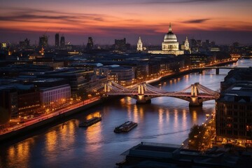 Fototapeta na wymiar Breathtaking cityscape of London. Generative AI