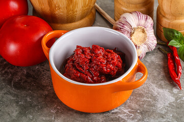 Natural organic red tomato paste