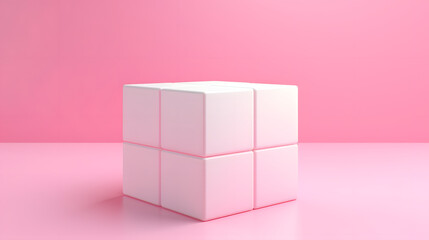Abstract background with white 3d cube box.