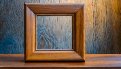 a wooden picture frame with intricate details, capturing the essence of realistic wood, shadows, and textures, providing a versatile and stylish element for diverse design projects. 