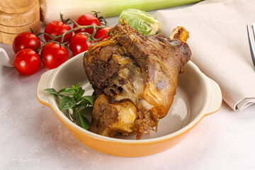 Baked Lamb shank with bone