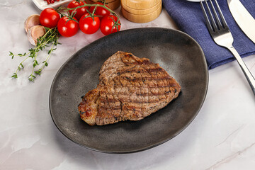 Grilled marble beef steak with sauce