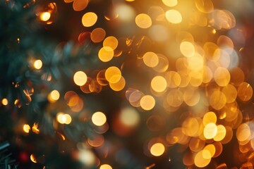 Fototapeta premium A detailed view of a Christmas tree adorned with colorful lights. Perfect for holiday-themed designs and festive decorations