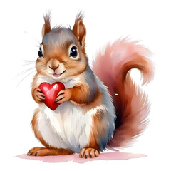 a cute squirrel holding a hearth
