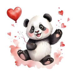 panda bear with heart