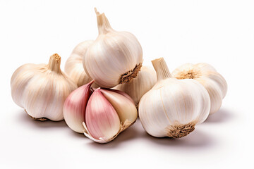 Obraz na płótnie Canvas Garlics on white background