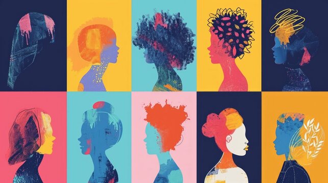 Develop a series of images for a social media campaign on Mental Health Awareness, each image showcasing a different aspect of mental well-being