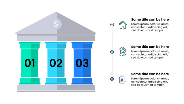 Infographic template. Saving concept with 3 steps