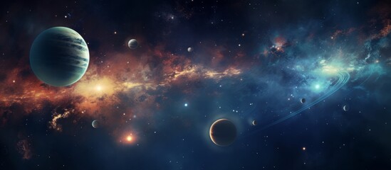 Spectacular Outer Space View with Planets and Nebulae