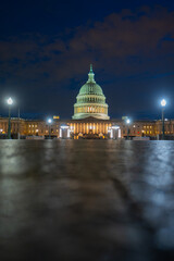 Congress in Washington DC. Capitol building. Capitol with sunset in Washington D.C. - obrazy, fototapety, plakaty