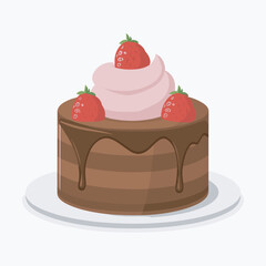 Chocolate cake illustration, delicious, bakery
