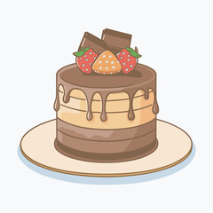 Chocolate cake illustration, delicious, bakery