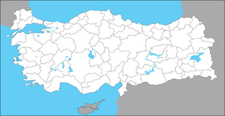 Drawing of blank Turkey map. - obrazy, fototapety, plakaty