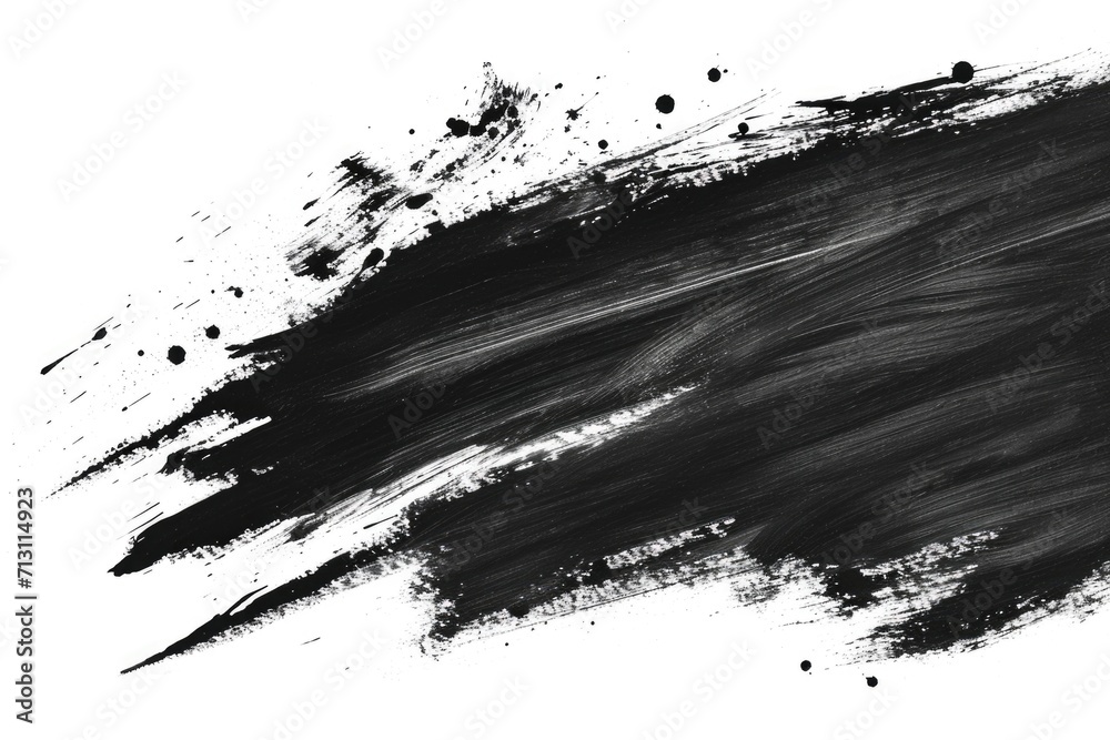 Poster A black and white photo capturing the essence of a brush stroke. Perfect for adding a touch of artistic elegance to any project