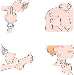 Different heart rate measurement techniques.