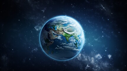Obraz na płótnie Canvas Planet Earth with Starry Space Background