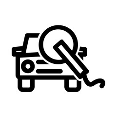 Obraz premium Car Polishing Icon With Outline Style. Vector Illustration 