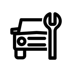 Car Repair Icon Illustration with Outline Style. Vector Illustration

