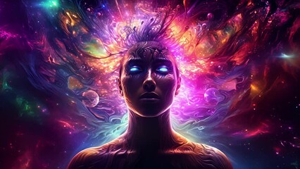 Feel your mind expanding as you lose yourself in a cosmic journey through space and time, accompanied by transcendent visuals and mindbending colors.