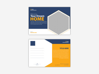 Corporate business or marketing agency postcard template
