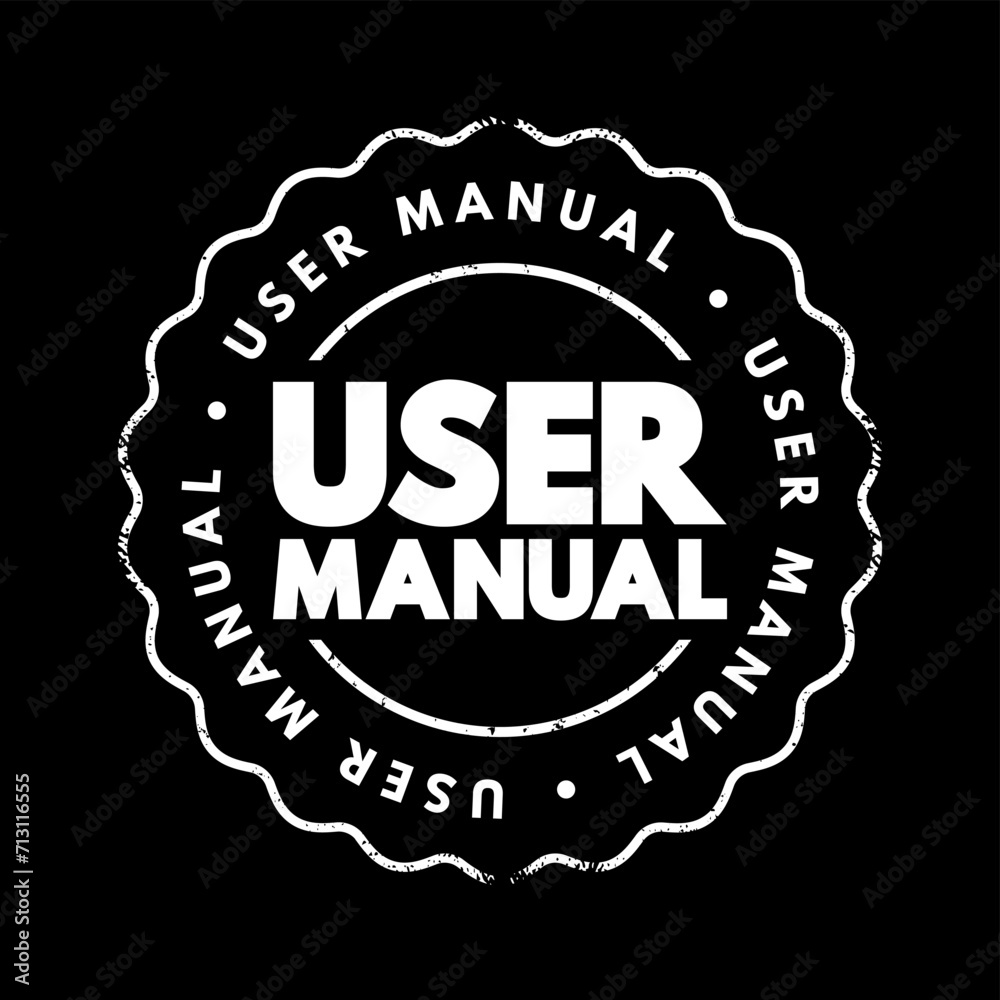 Poster user manual - intended to assist users in using a particular product, service or application, text c