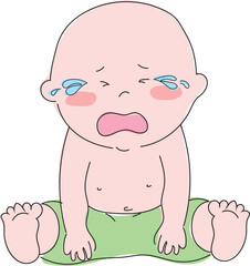 Drawing of a crying baby.