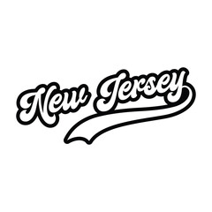 New Jersey hand lettering design calligraphy vector, New Jersey text vector trendy typography design