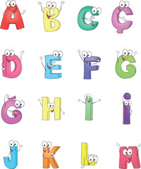 Colorful children's alphabet. Merry alphabet part one. Turkish letters.