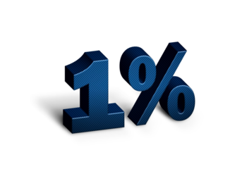 One percent 3D text in Blue Color And Blue Lines, number 1% Blue color for sale discount, sale product, report, progress, transparent, PNG