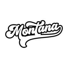 Montana hand lettering design calligraphy vector, Montana text vector trendy typography design	
