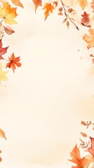 Autumn leaves frame, empty page template. AI generated