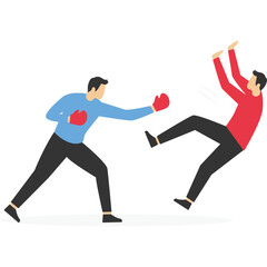 The game breaks the competition for profits in the business, Vector illustration design concept in flat style

