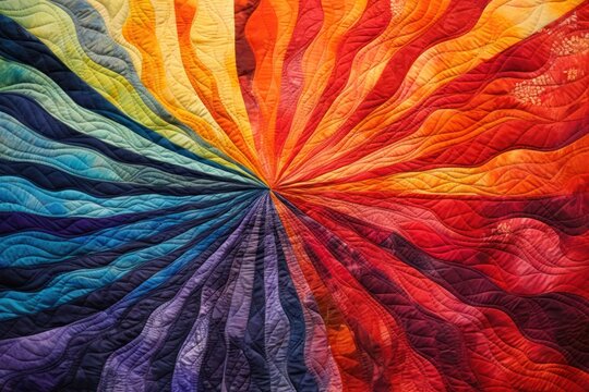 colorful rainbow abstract background quilting texture. Craft, textile art and diy hobby concept.