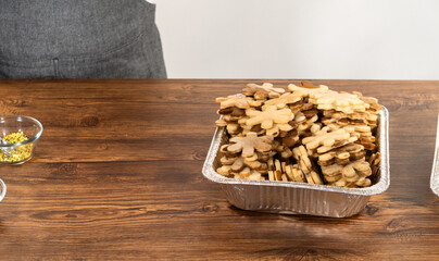Stacked Snowflake Cookies in Warm Tones