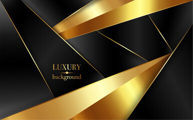 Luxury Gold and black Background with golden metal texture in 3d abstract style. Illustration from vector about modern template design for strong feeling and technology and futurism