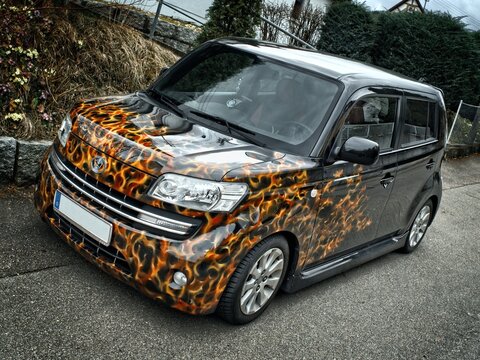 Heubach, Germany - February, 05, 2016: Modified Daihatsu Materia classic car.