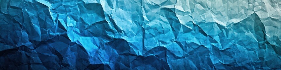 Blue old crumpled paper, abstract background. Generative AI